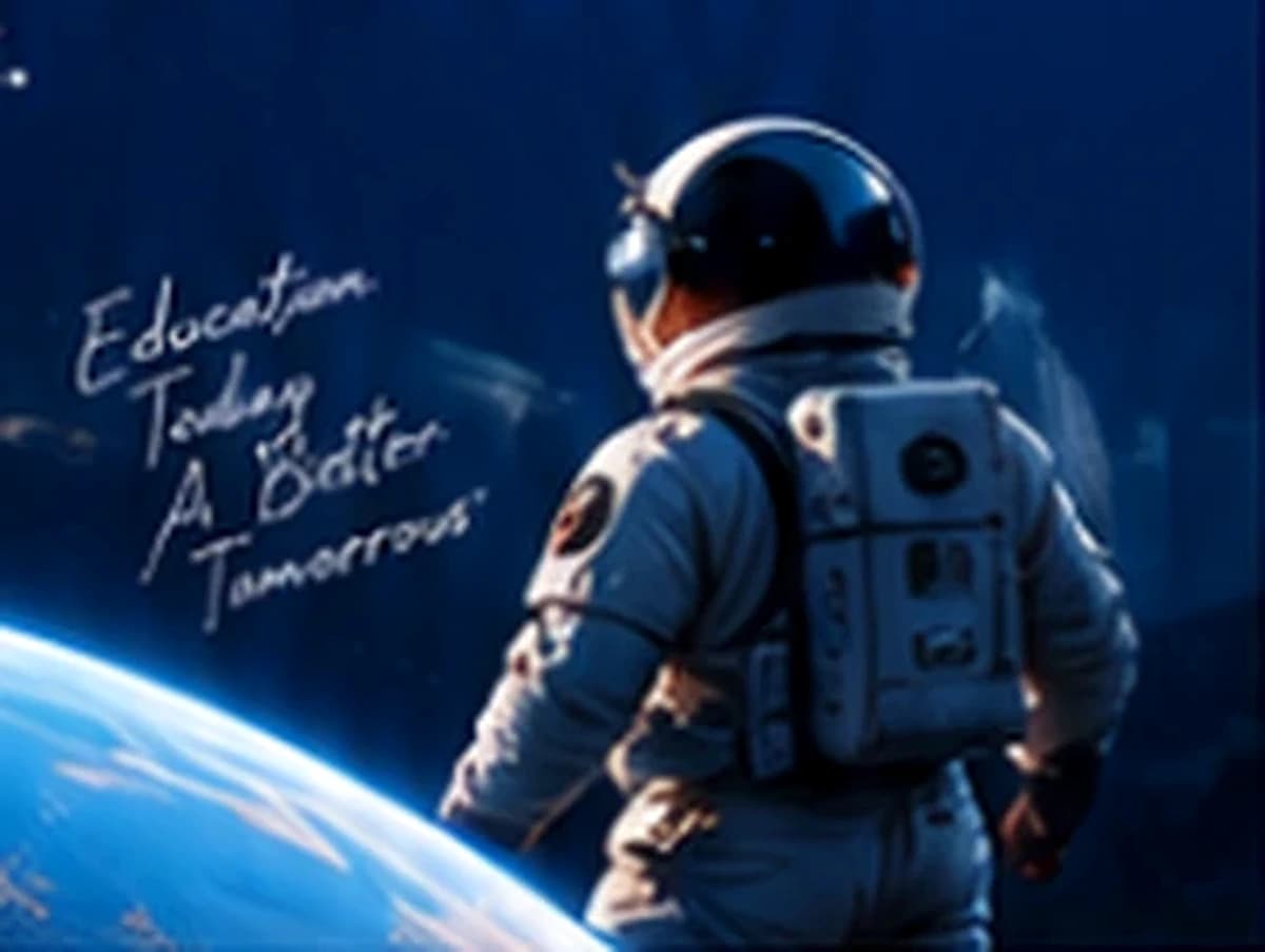 Astronaut looking toward Earth