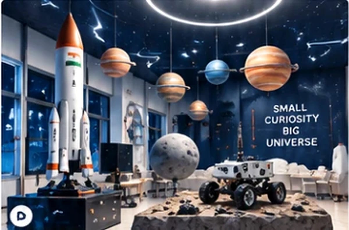 Interactive Space Lab with rockets, rover and planetary models